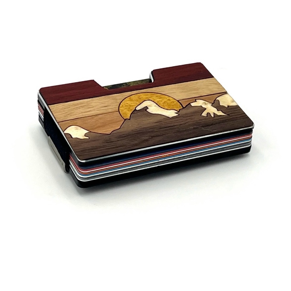 High Country RFID Protection Wallet, Real Wood on Milled Aluminum New In Box